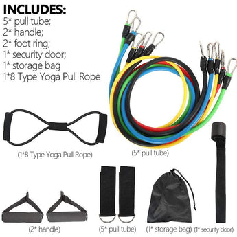 Multi-Purpose Full Body Resistance Band Set – Ultimate Home Workout Solution - PUSCAS POWER GYM EQUIPMENT