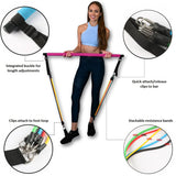 Portable Fitness Yoga Pilates Bar with Resistance Bands - Full Body Workout Solution - PUSCAS POWER GYM EQUIPMENT