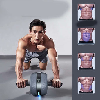 Smart Abdominal Exercise Roller with Digital Display and LED Light - PUSCAS POWER GYM EQUIPMENT